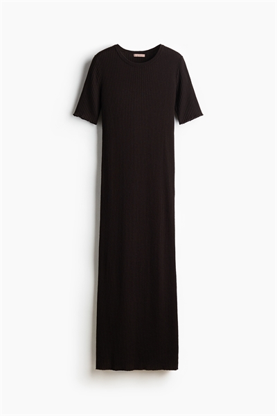 Платье-футболка из ребристого трикотажа артикул 1291578003