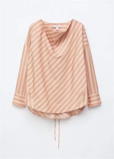 Блузка с полосками и воротником-хомутом артикул 1321978001