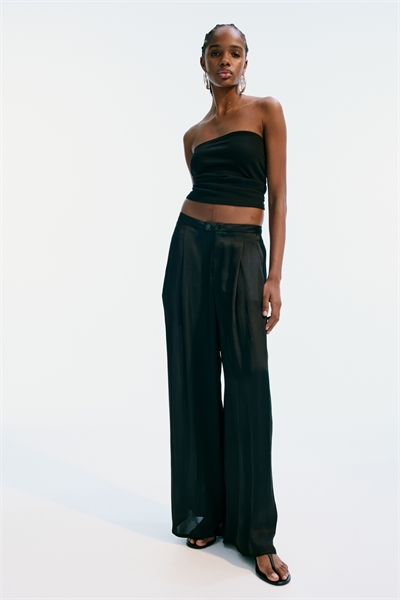 Широкие брюки из сатина артикул 1322971002