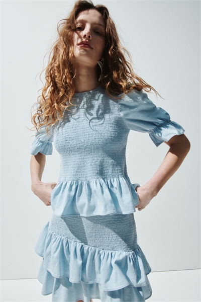 Джинсовая блузка со сборками артикул 1328777001