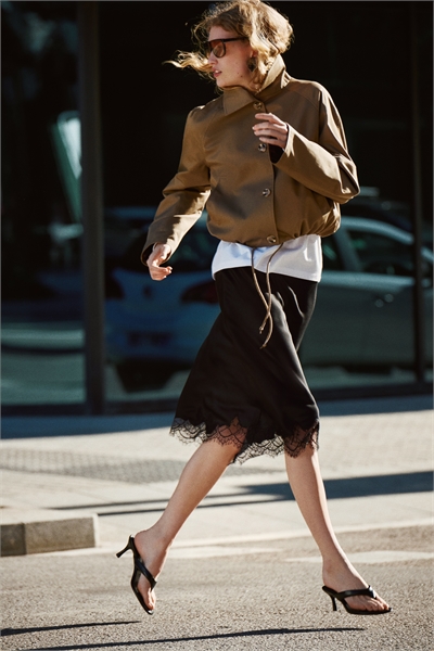 Юбка-комбинация с кружевной отделкой артикул 1330164001