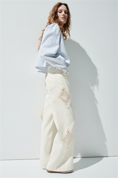 Брюки с деталями под вязаный узор артикул 1331837001