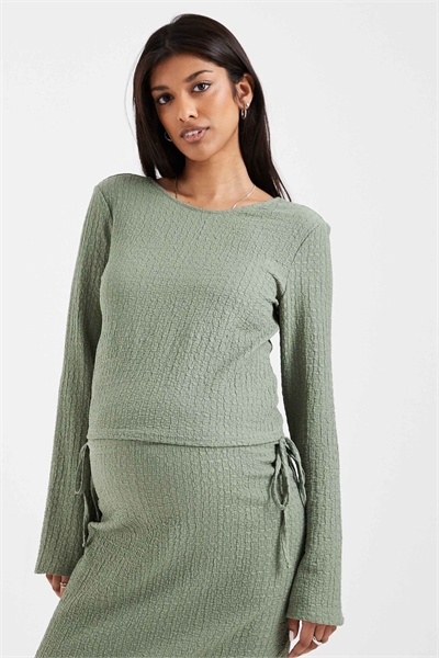 Топ с рукавами-колокольчиками из фактурного джерси от Mamalicious Maternity co-ord артикул 155003902