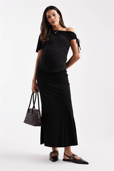 ASOS DESIGN: облегающий топ для беременных с асимметричным плечом и рюшами co-ord артикул 150501176