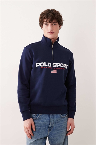 Толстовка с логотипом и четвертью молнии артикул 154008417