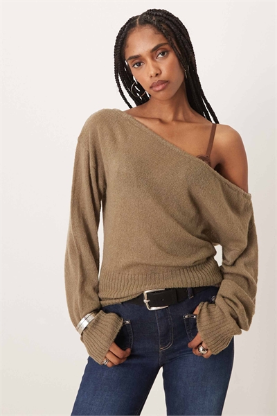 Свитер из асимметричного трикотажа артикул 154036037