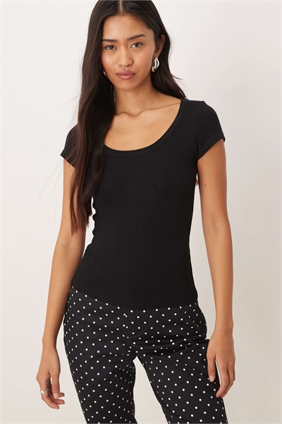 Футболка Sumala с ребристым вырезом и короткими рукавами артикул 154051897