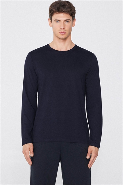 Футболка с круглым вырезом и длинными рукавами из 100% хлопка артикул 156298692