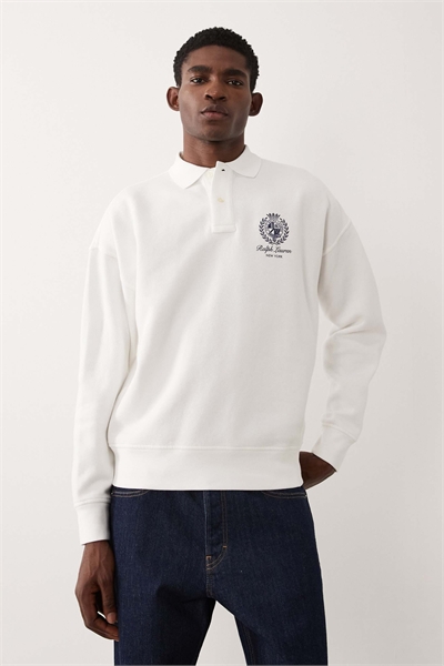 Толстовка с логотипом, длинным рукавом и воротником артикул 154008405