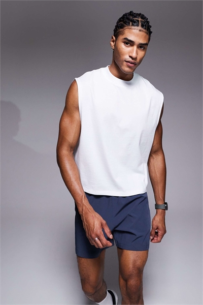 Короткий майка из хлопка с эффектом быстрого высыхания артикул 150777383