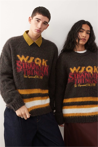 X «Очень странные дела»: унисекс-свитер оверсайз с логотипом артикул 149780698