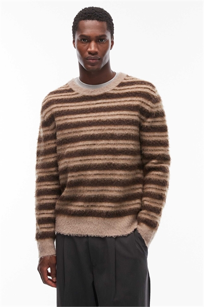 Свитер с пушистыми полосками Enker артикул 153285086