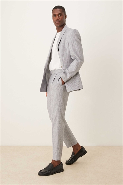 Брюки-клер из смешанного льна артикул 140702450