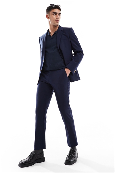 Брюки для костюма приталенного кроя из легкой шерсти, пригодные для стирки артикул 140702476