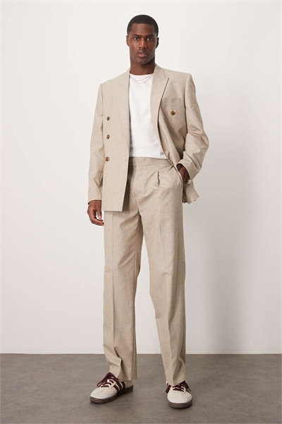 Брюки классического кроя с прямыми брючинами и резинкой на талии артикул 138744707