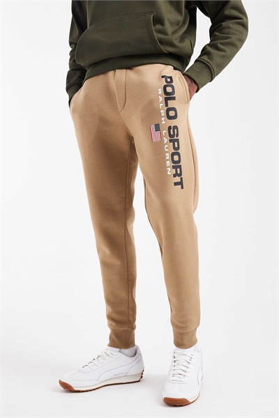 Спортивные джоггеры с капсульным логотипом на флаге и манжетами из флиса артикул 148262146