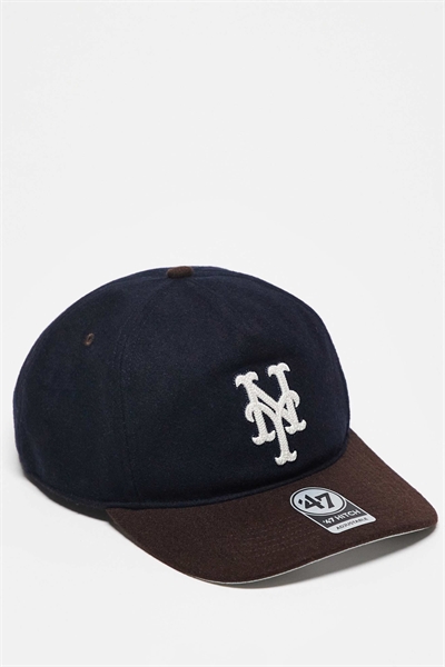 Кепка NY Mets с контрастной окантовкой, темно-синего цвета артикул 150499390