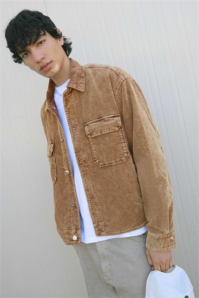 Куртка из вельвета прямого кроя цвета «верблюжий» артикул 152859964