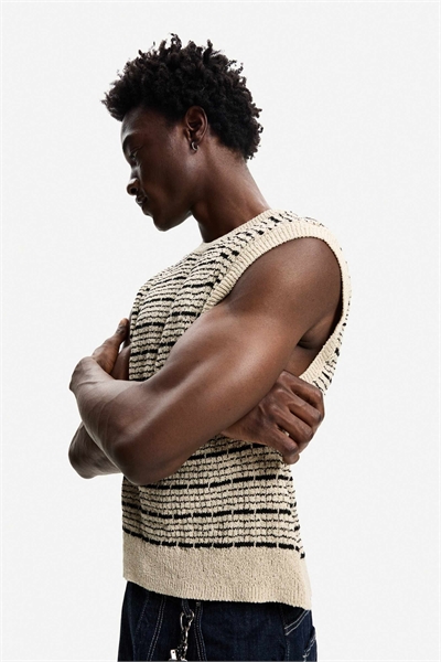 Полосатый жилет черно-белого цвета артикул 150411299