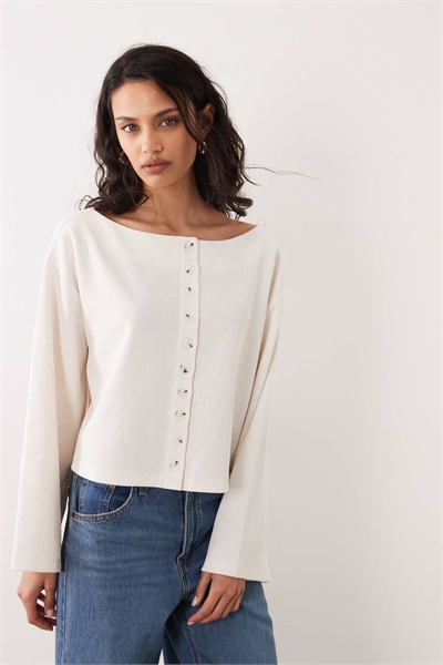 Кардиган с пуговицами и V-образным вырезом, с расклешенными рукавами артикул 156282464