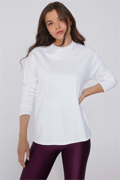 Хлопковая футболка средней плотности с длинным рукавом артикул 156300953