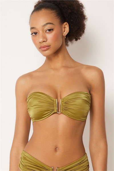 Бандо-топ для бикини из блестящего атласа артикул 156299597