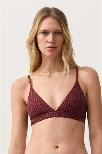 Бюстгальтер-бикини с геометрическим жаккардовым узором в форме треугольника, фиолетового цвета артикул 156219832