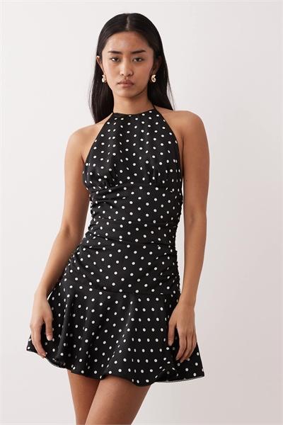 Платье Cahuenga с завязками на шее в горошек артикул 153145869