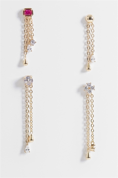 Набор из нескольких пар изящных подвесных сережек артикул 155316994