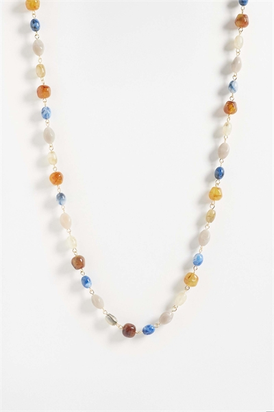 Длинное ожерелье из бусин в одной цветовой гамме артикул 155210391