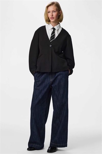 Джинсы свободного кроя из темно-синего денима артикул 156386580