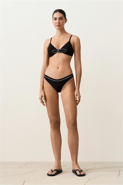 Классические бикини-трусики с контрастной окантовкой черного цвета артикул 156279501