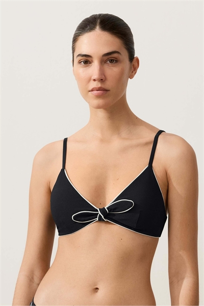 Бюстгальтер-бикини с завязками на шее черного цвета артикул 156279569
