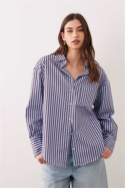 Рубашка из смешанной ткани с хлопком артикул 156174041