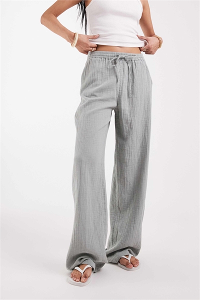 Брюки с широкими брючинами из марли артикул 153716187