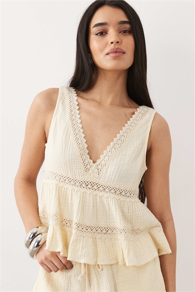 Топ Cami бежевого цвета артикул 153889589