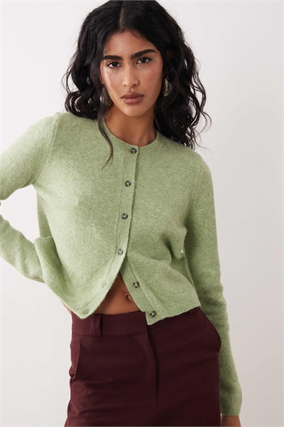 Кардиган с круглым вырезом из шерсти артикул 148922995