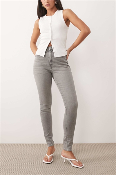 Идеальные узкие джинсы серого цвета артикул 151218830