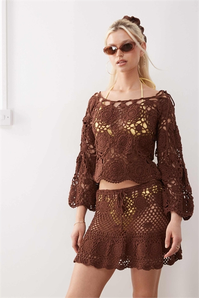 Мини-юбка, связанная вручную, ограниченная серия артикул 141705183