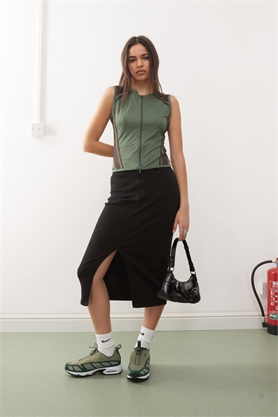 Джинсовая юбка средней длины артикул 143771315