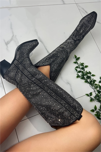 Ковбойские сапоги черного цвета артикул 149973252