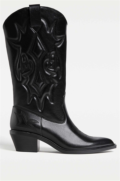 Ковбойские сапоги на каблуке черного цвета артикул 149643058