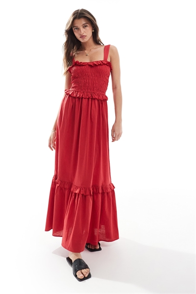 Эксклюзивное пляжное платье-макси с сборками и оборками от Esmee артикул 141304693