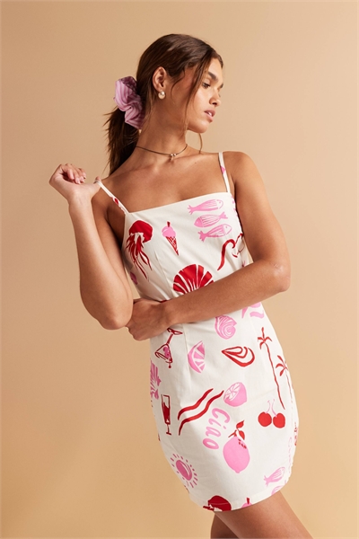 Комплект из мини-платья и топа из поплина артикул 142721938