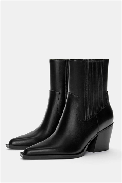 Черные ковбойские ботильоны на каблуке артикул 150748063