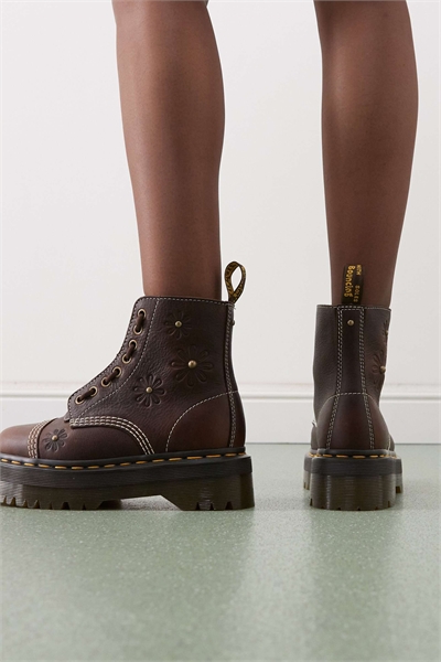 Ботинки Sinclair с тисненым цветочным узором темно-коричневого цвета артикул 153716578