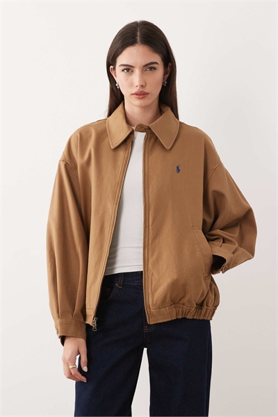 Бомбер «Харрингтон» из хлопкового твила с логотипом-иконкой, цвет «тан» артикул 152897683