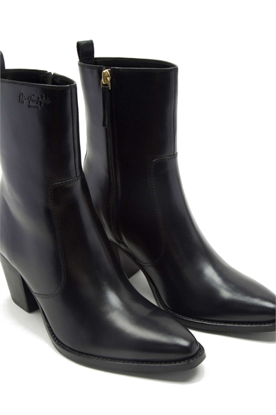 Ботинки TOWER из кожи премиум-класса с застежкой-молнией на щиколотке, черного цвета артикул 133913017