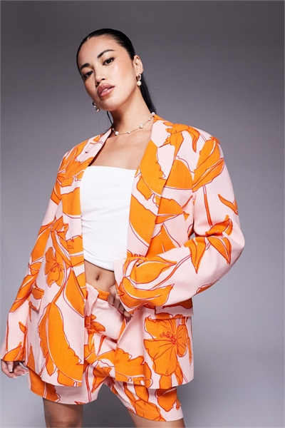 Блейзер свободного кроя из льна co-ord артикул 135412618