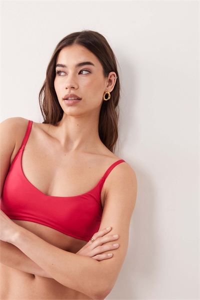 Однотонный розовый топ-треугольник для бикини артикул 155412012